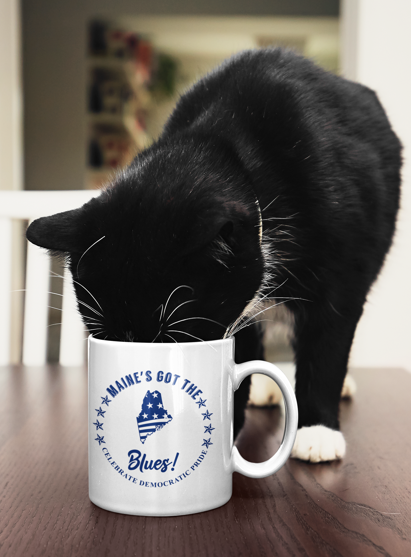 Thirsty Democratic cat