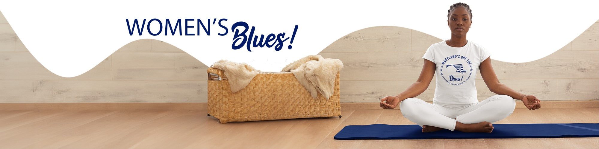 Women's Blues collections desktop banner
