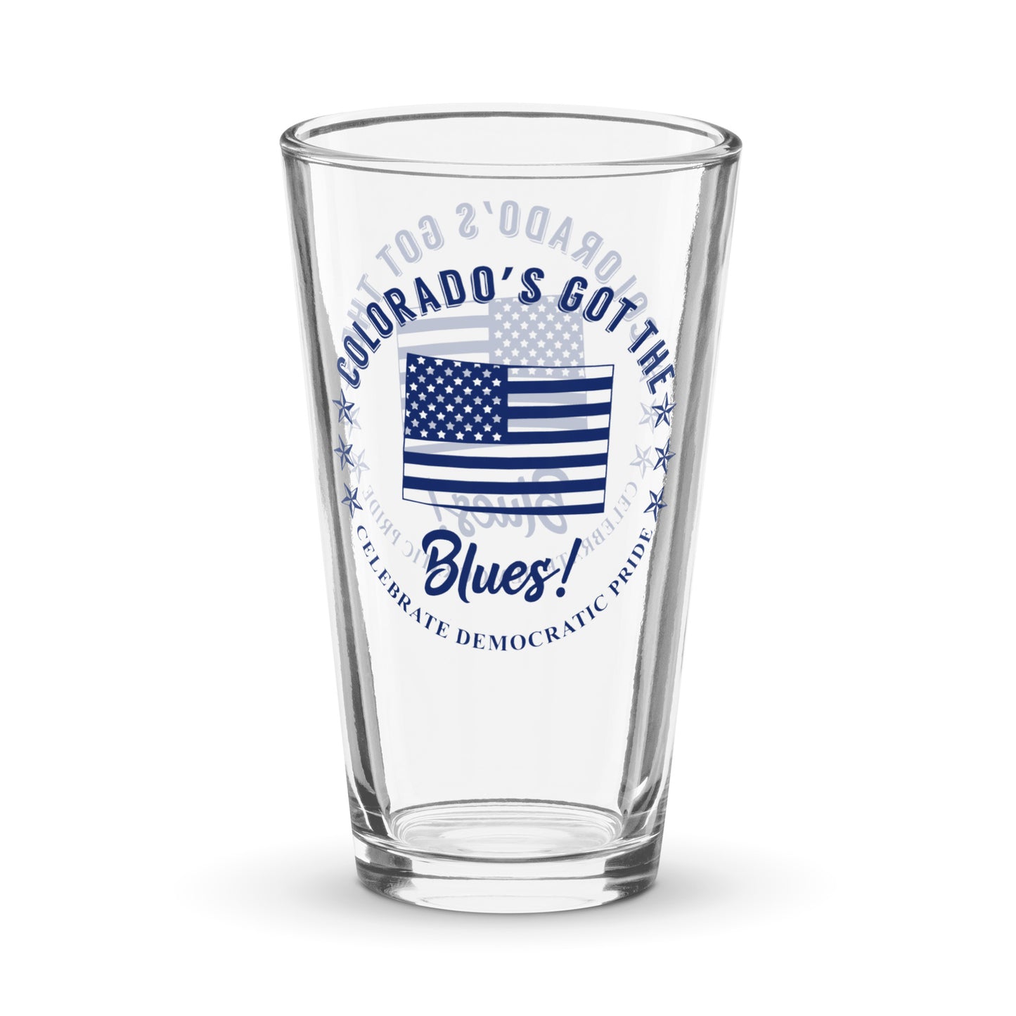 Colorado Traditional flag shaker pint glass