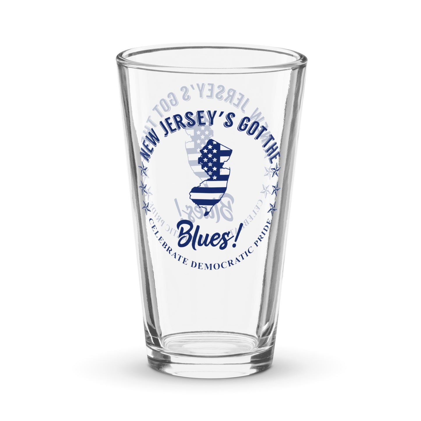 New Jersey Traditional flag shaker pint glass