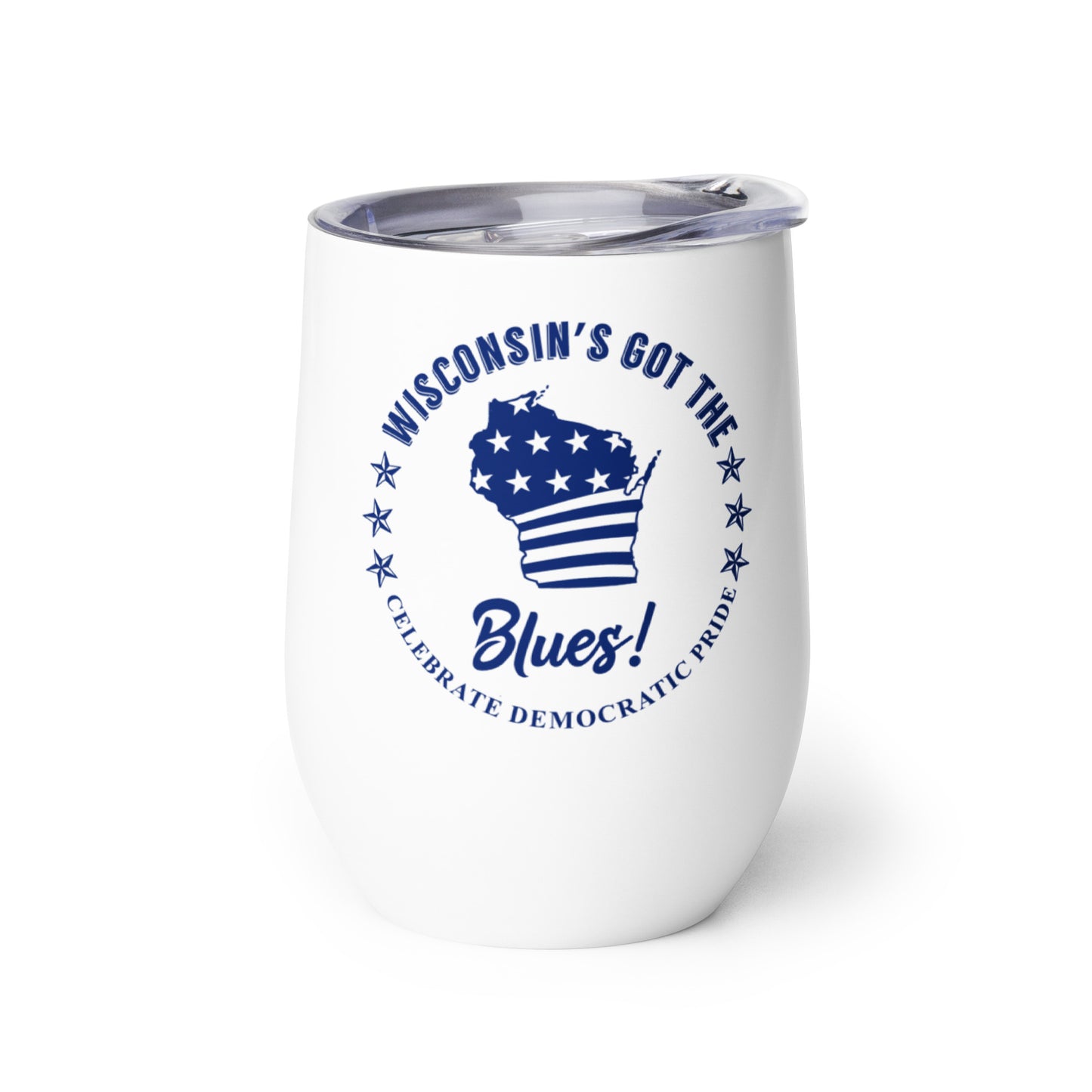Wisconsin Swag flag wine tumbler right