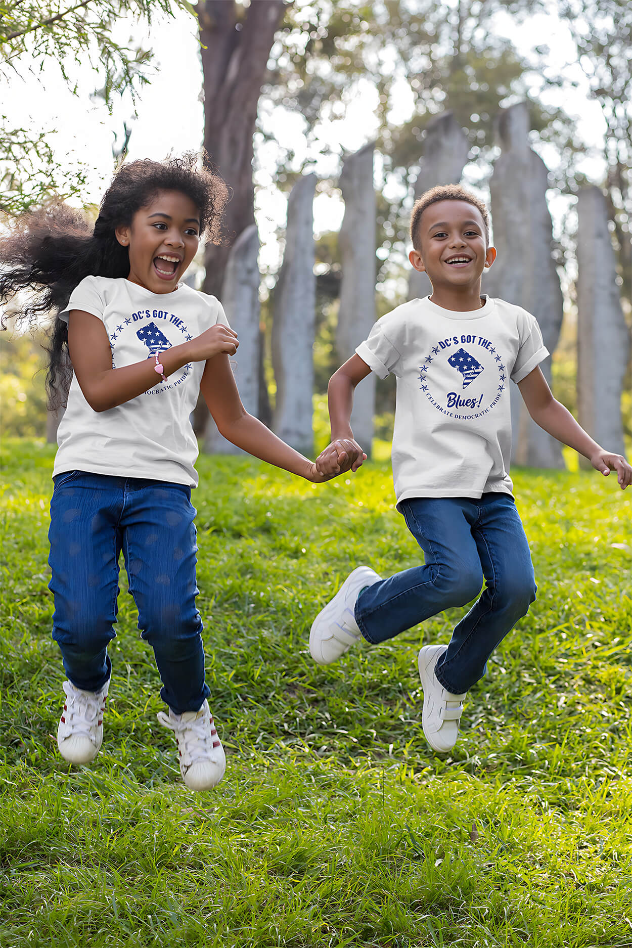 DC kids running in park