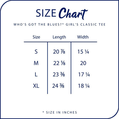 Girl's Classic Tee Sze Chart