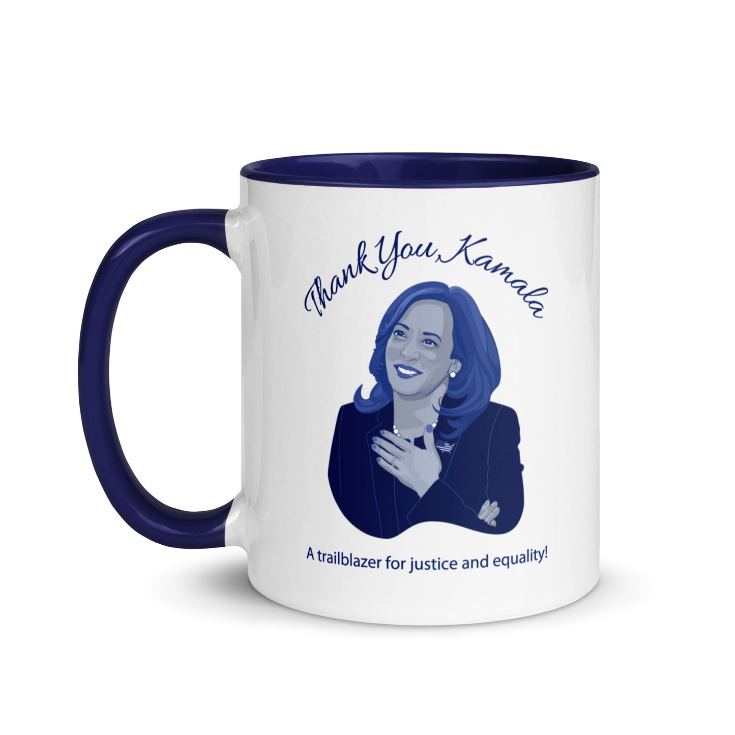True Blue Thank You Kamala 11 oz Coffee Mug left