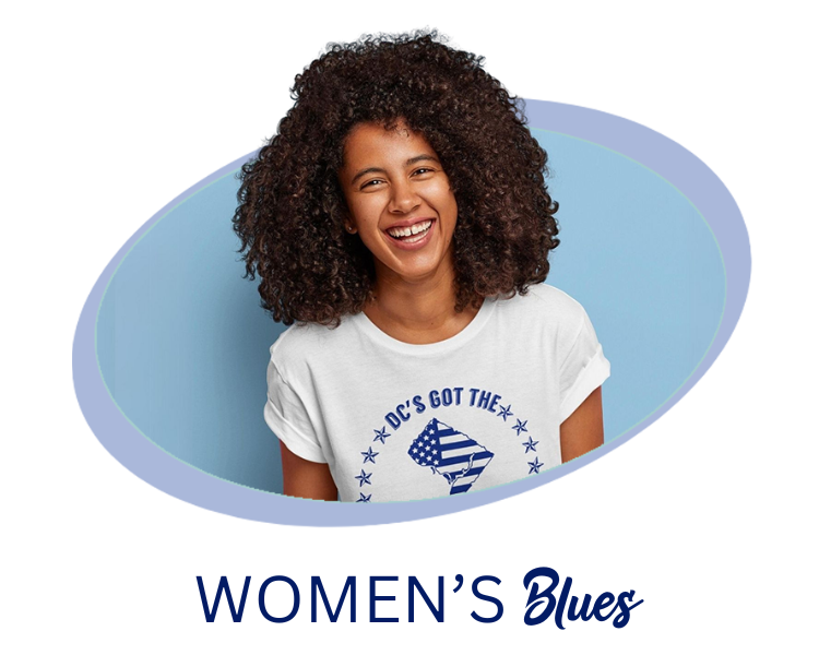 Women's Blues Collections banner oval image