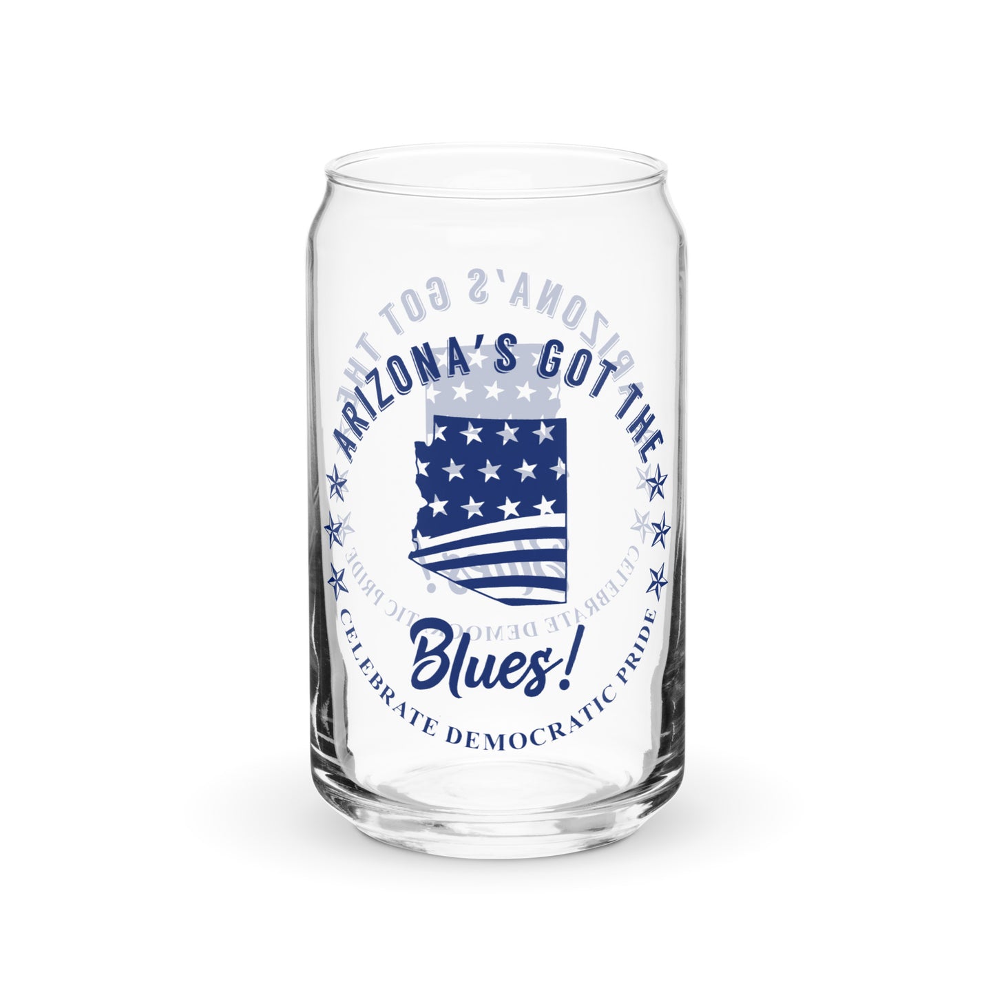 Arizona Swag flag can-shaped glass