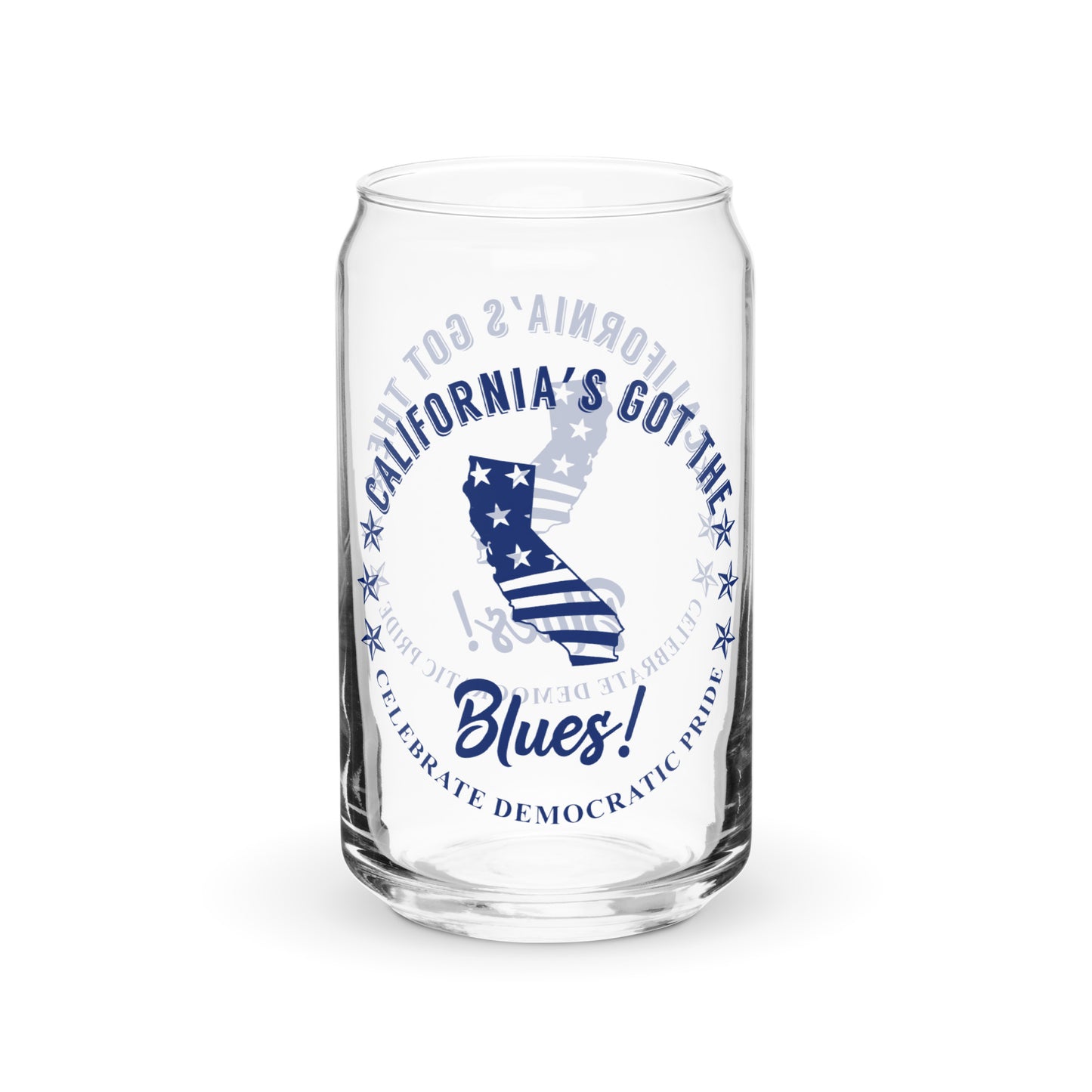 California Swag flag can-shaped glass