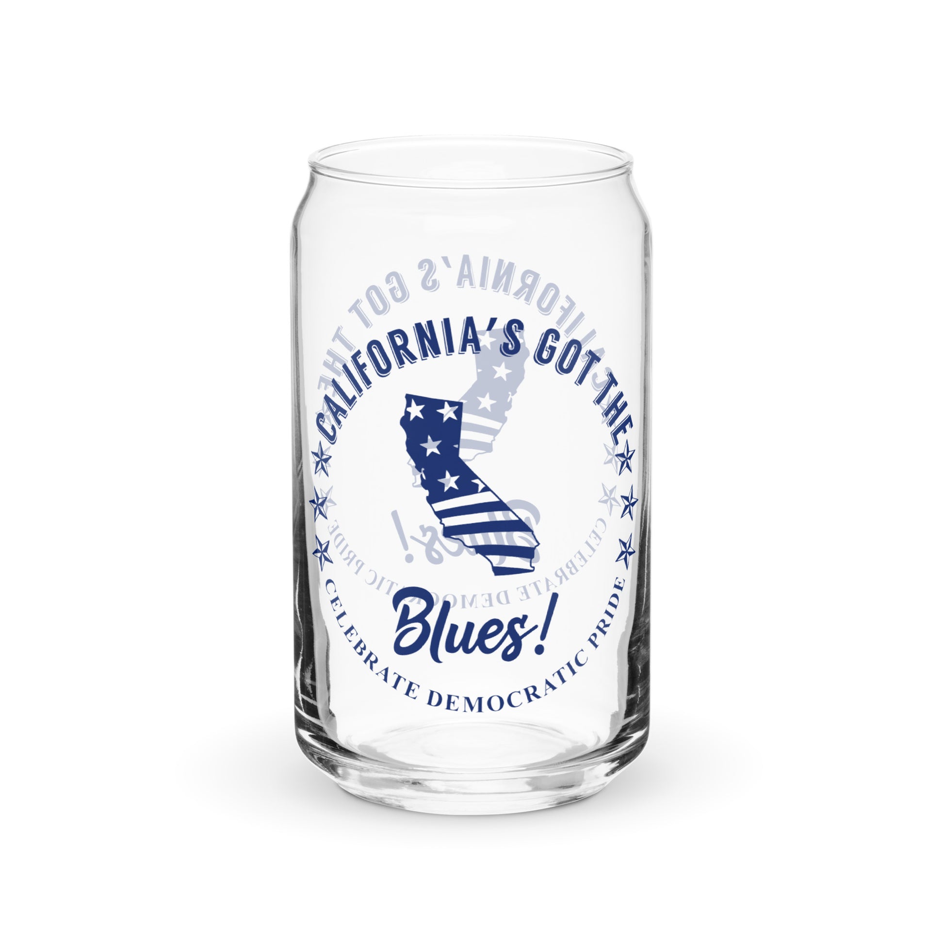 California Swag flag can-shaped glass
