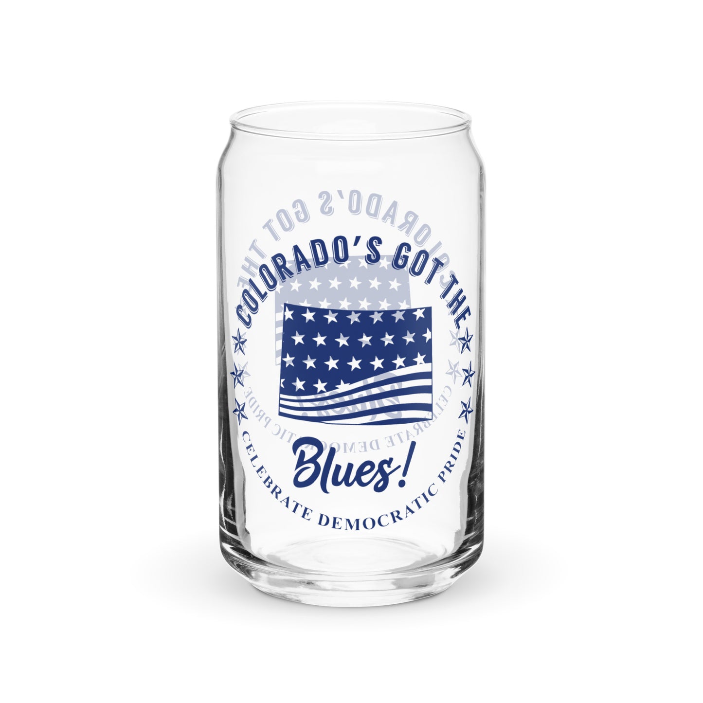 Colorado Swag flag can-shaped glass