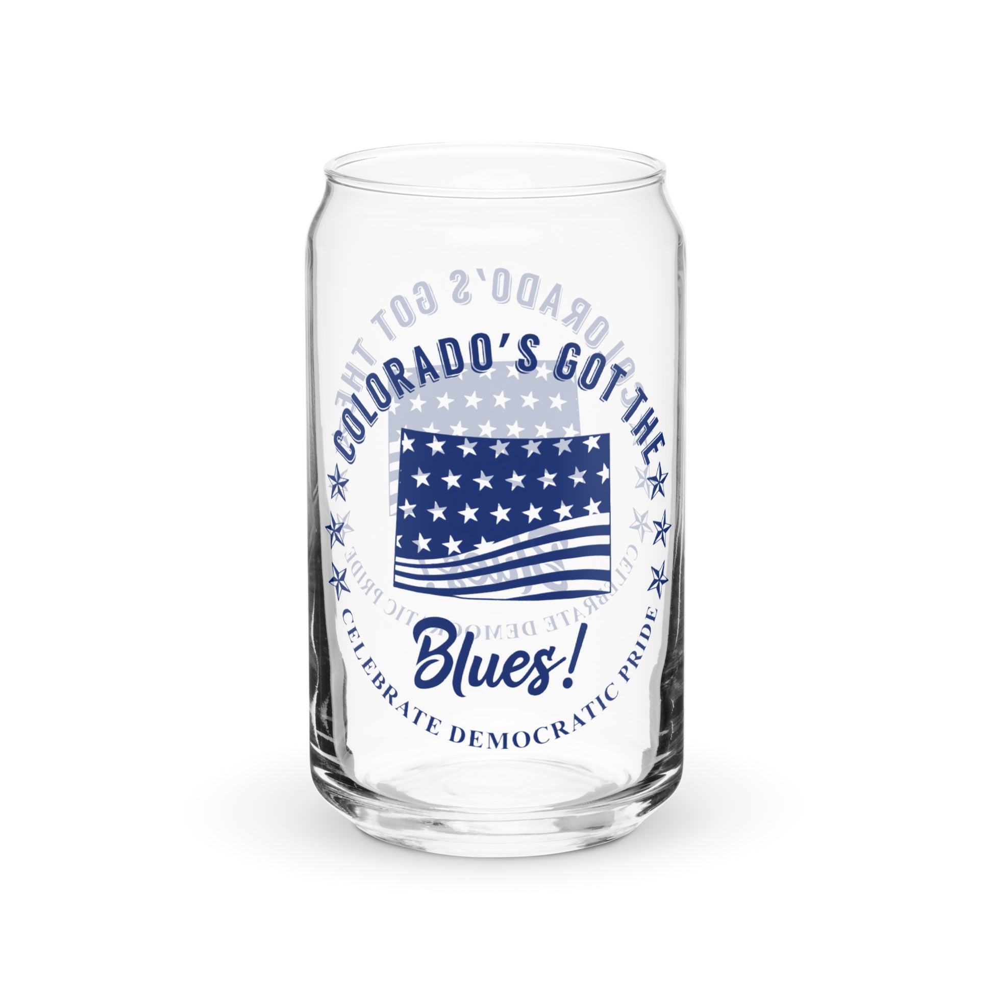 Colorado Swag flag can-shaped glass