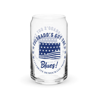 Colorado Swag flag can-shaped glass