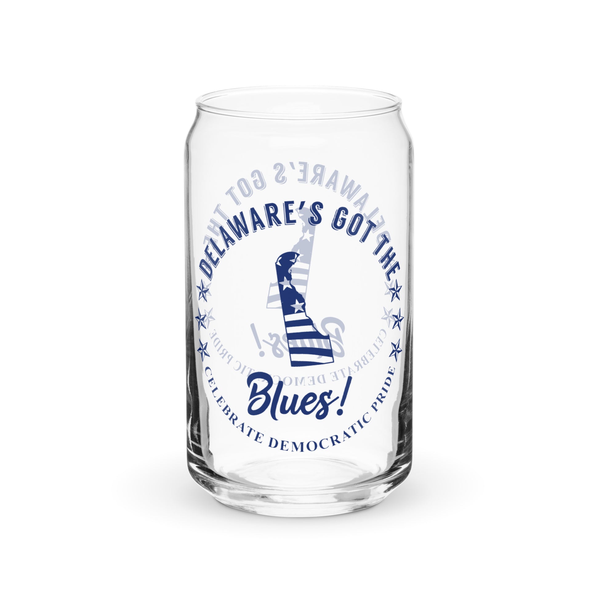 Delaware Swag flag can-shaped glass