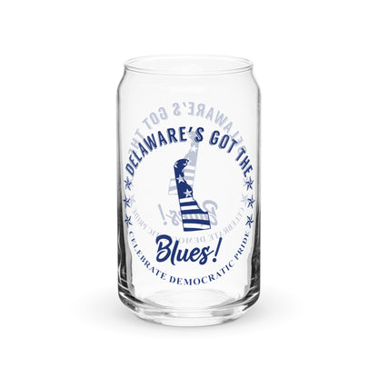 Delaware Swag flag can-shaped glass