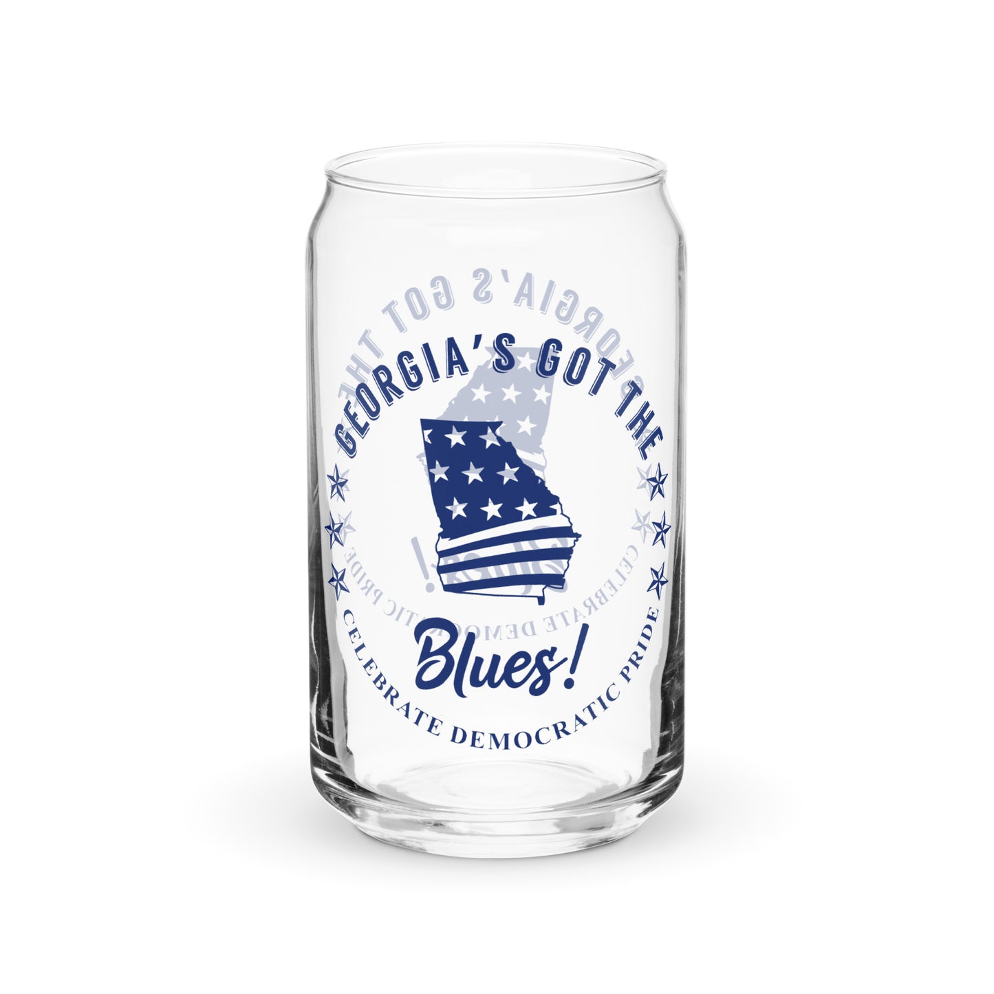 Georgia Swag flag can-shaped glass