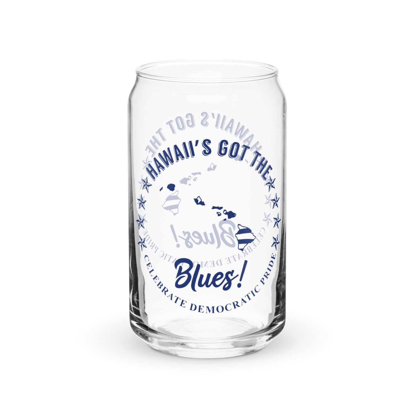 Hawaii Swag flag can-shaped glass
