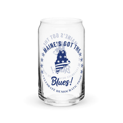 Maine Swag flag can-shaped glass