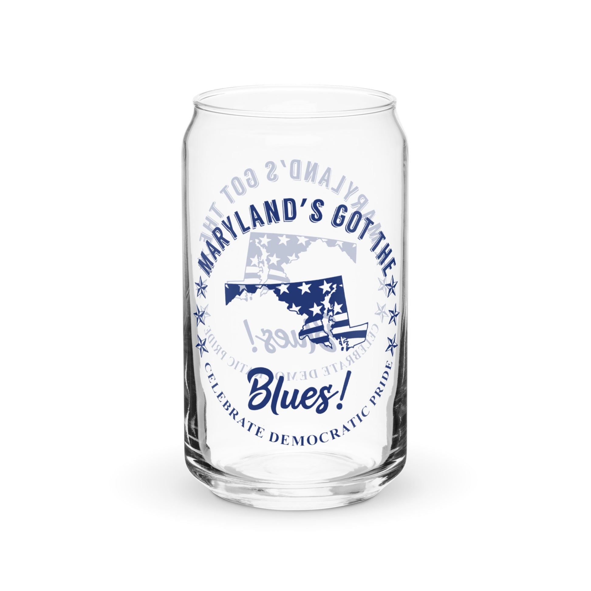Maryland Swag flag can-shaped glass