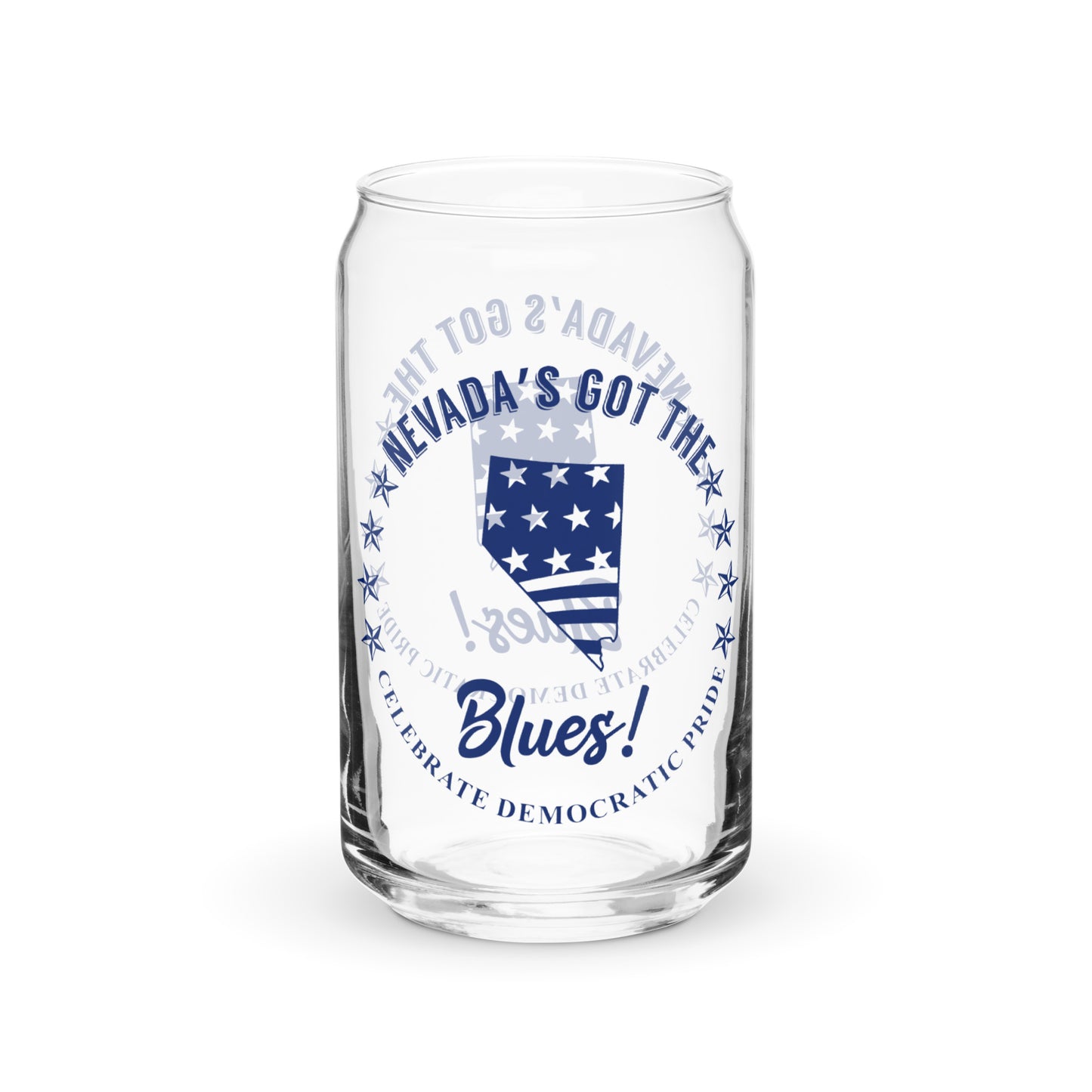 Nevada Swag flag can-shaped glass