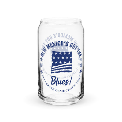 New Mexico Swag flag can-shaped glass