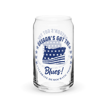 Oregon Swag flag can-shaped glass