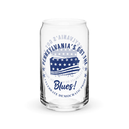 Pennsylvania Swag flag can-shaped glass