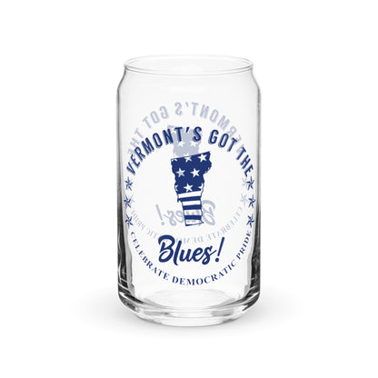 Vermont Swag flag can-shaped glass