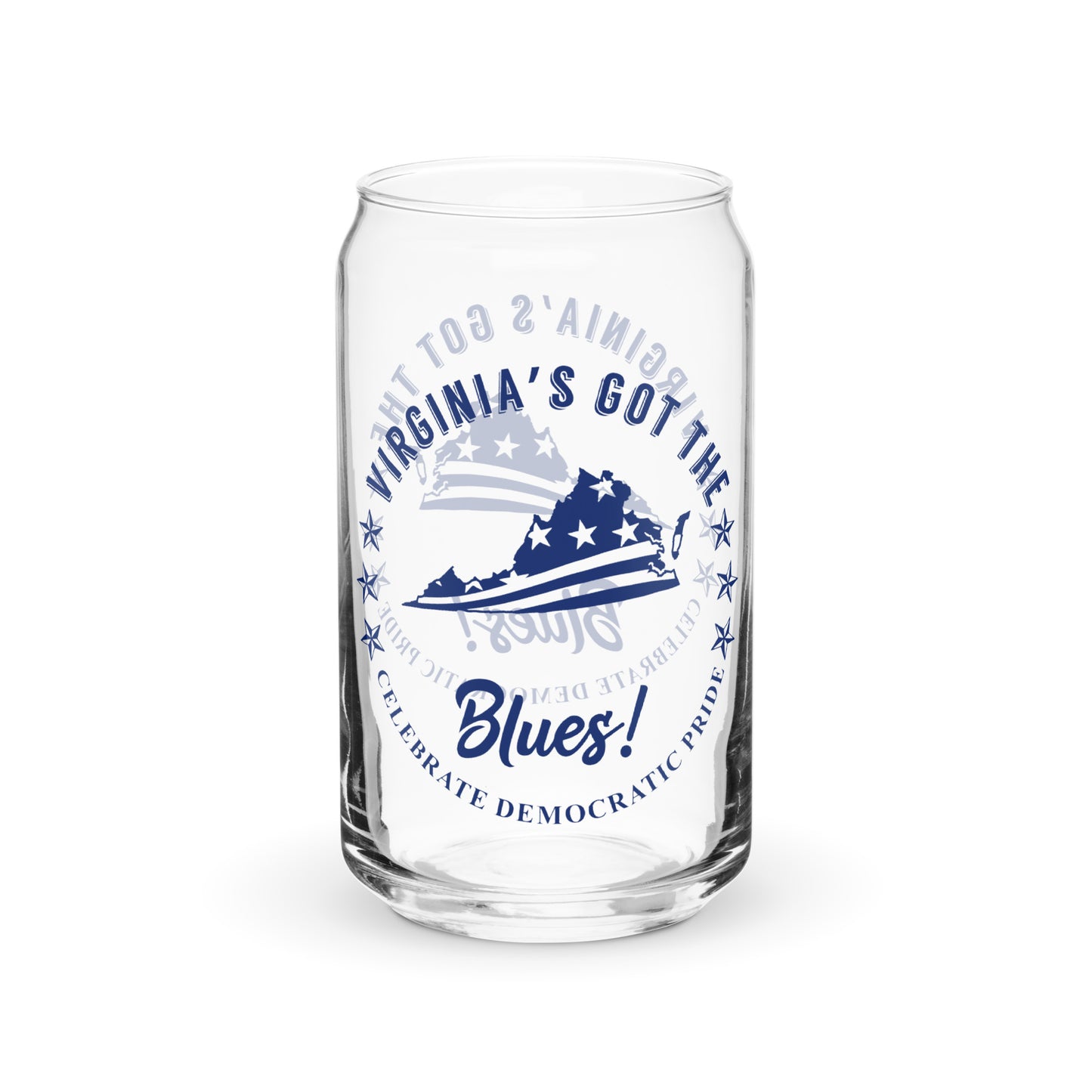 Virginia Swag flag can-shaped glass