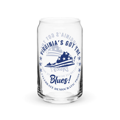 Virginia Swag flag can-shaped glass