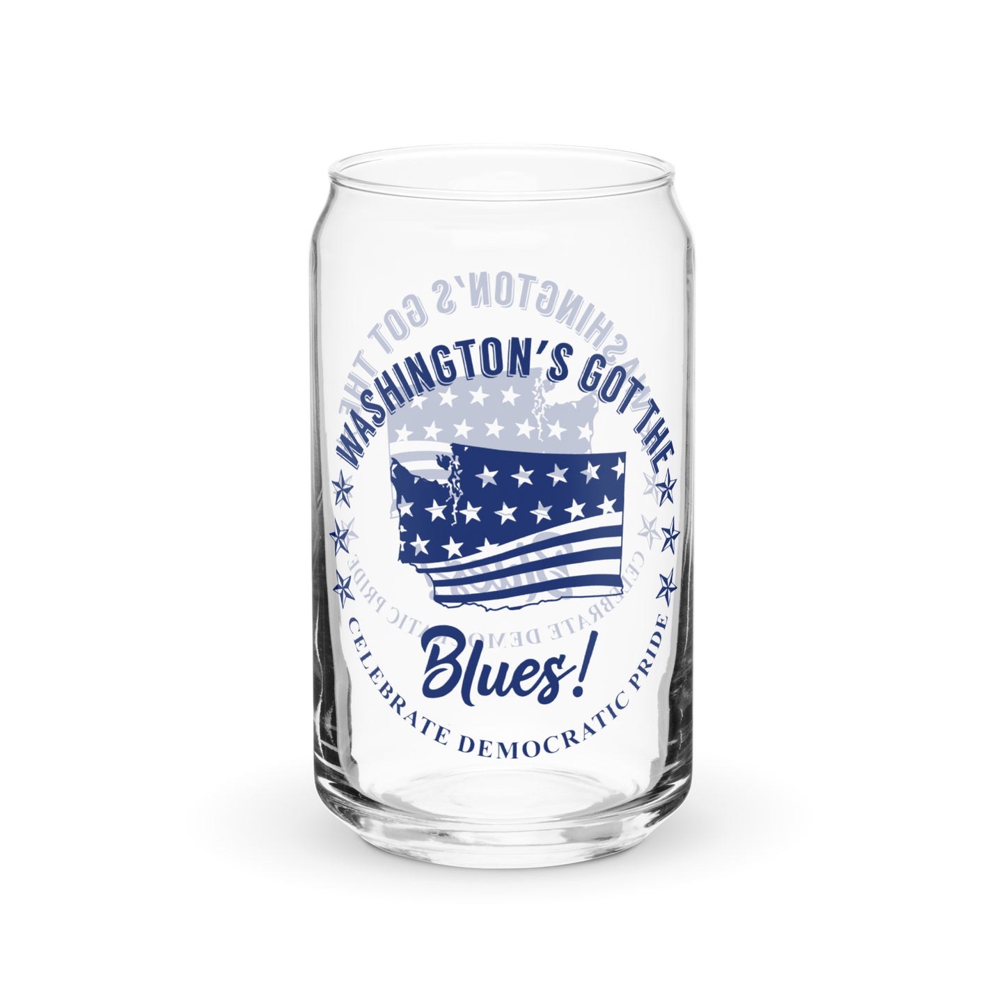Washington Swag flag can-shaped glass