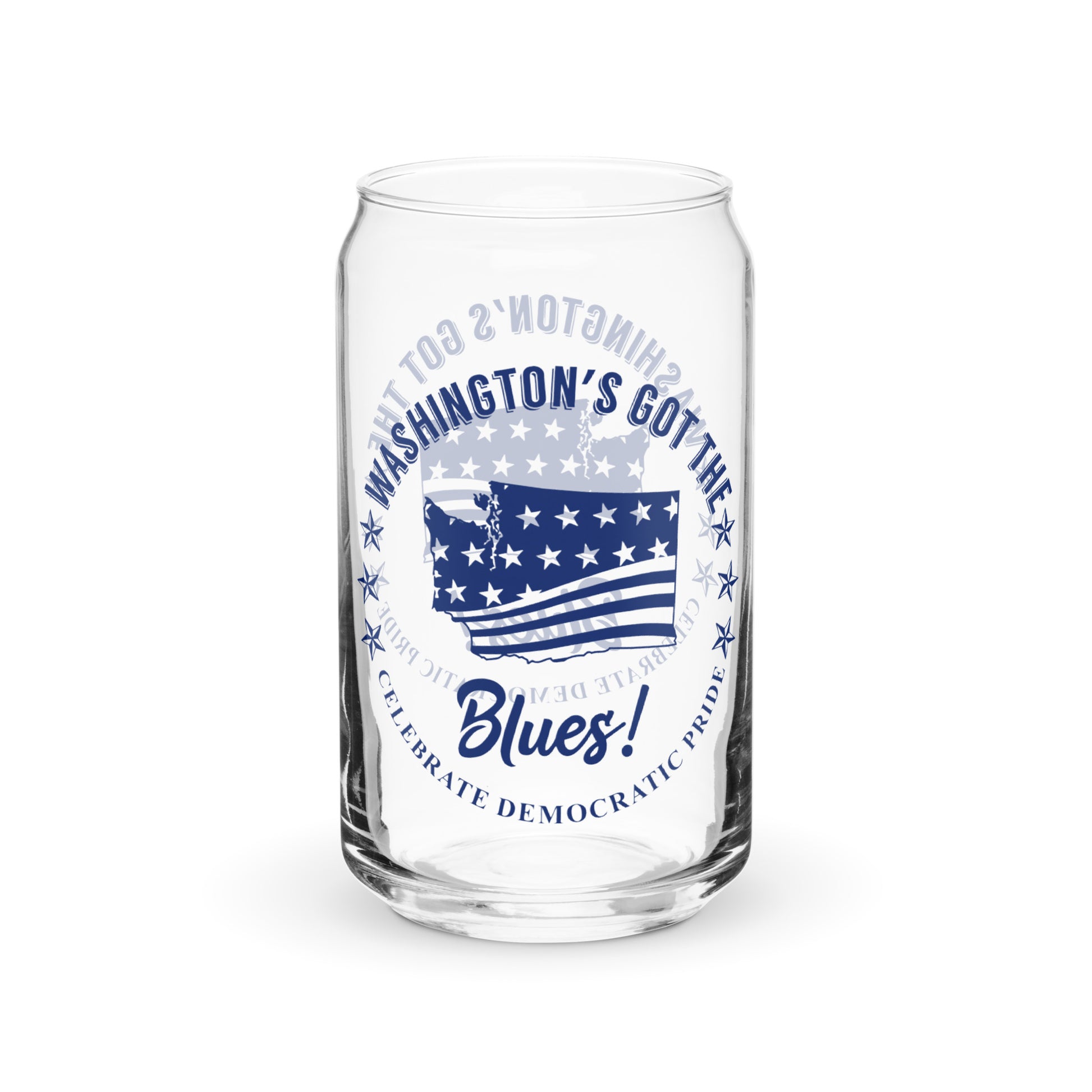 Washington Swag flag can-shaped glass
