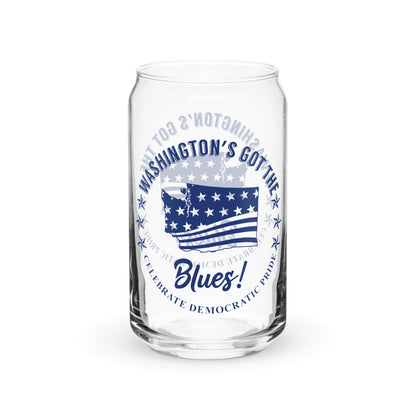 Washington Swag flag can-shaped glass