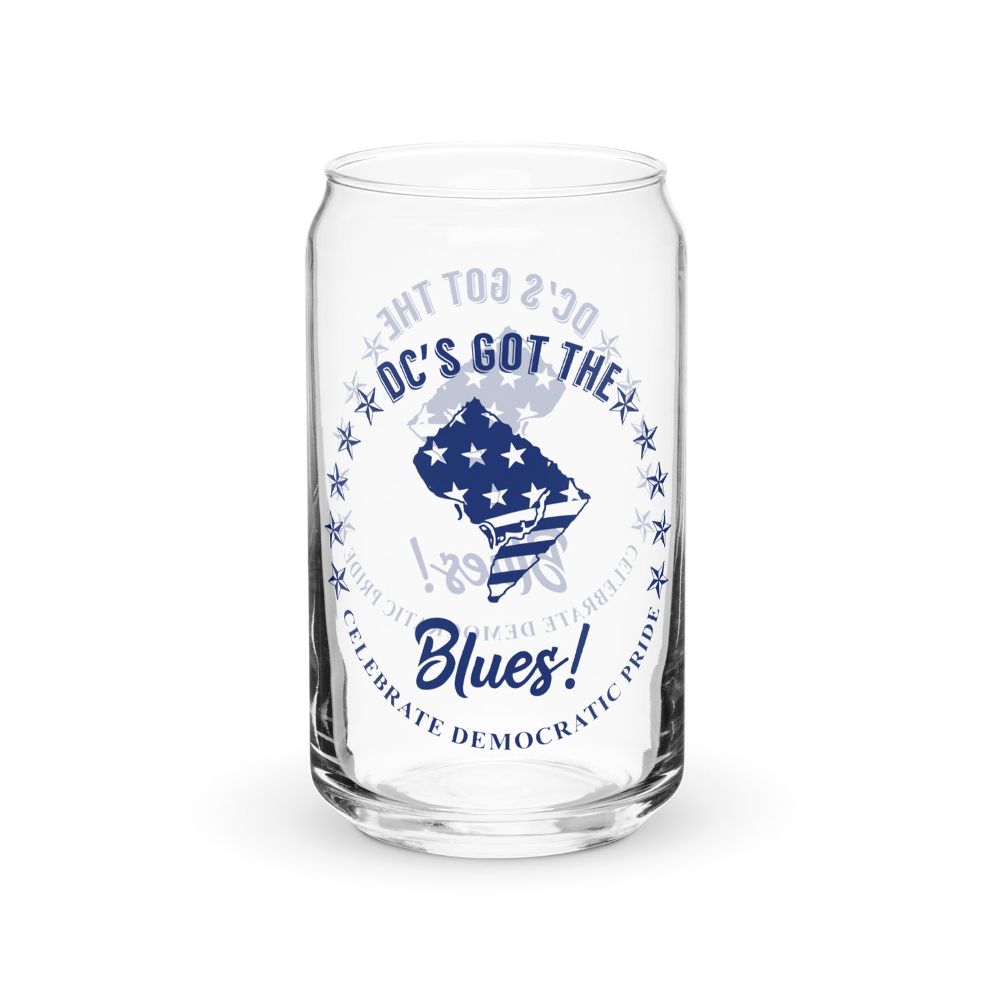 Washington, DC Swag flag can-shaped glass