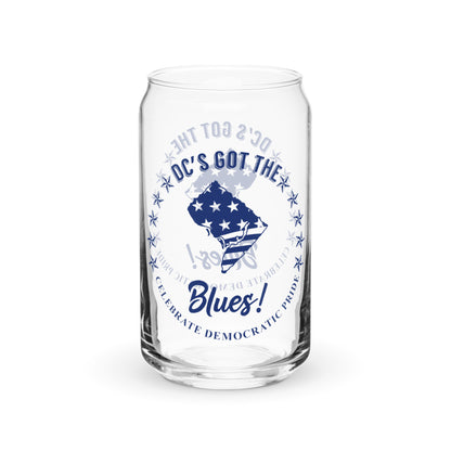 Washington, DC Swag flag can-shaped glass