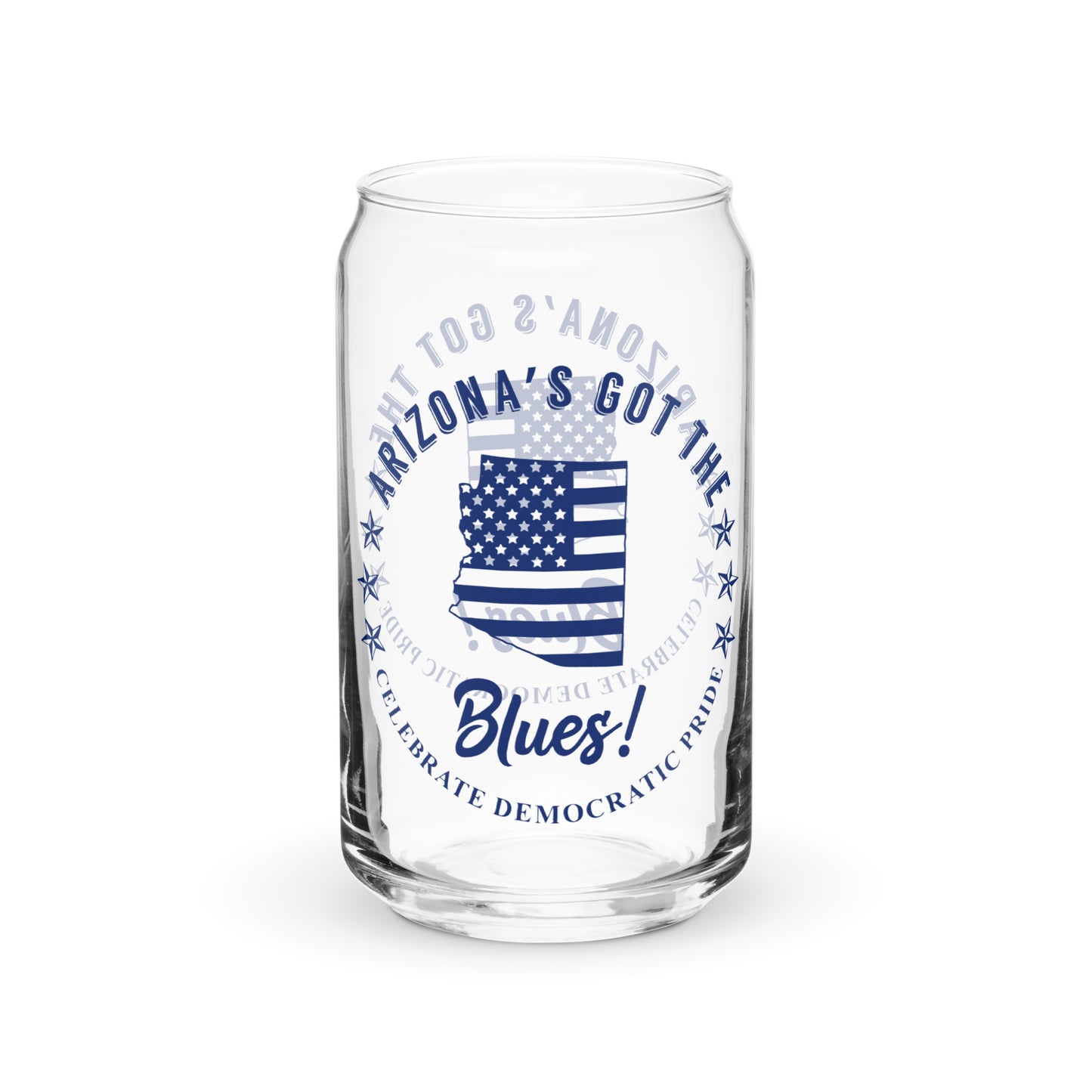 Arizona Traditional flag can-shaped glass