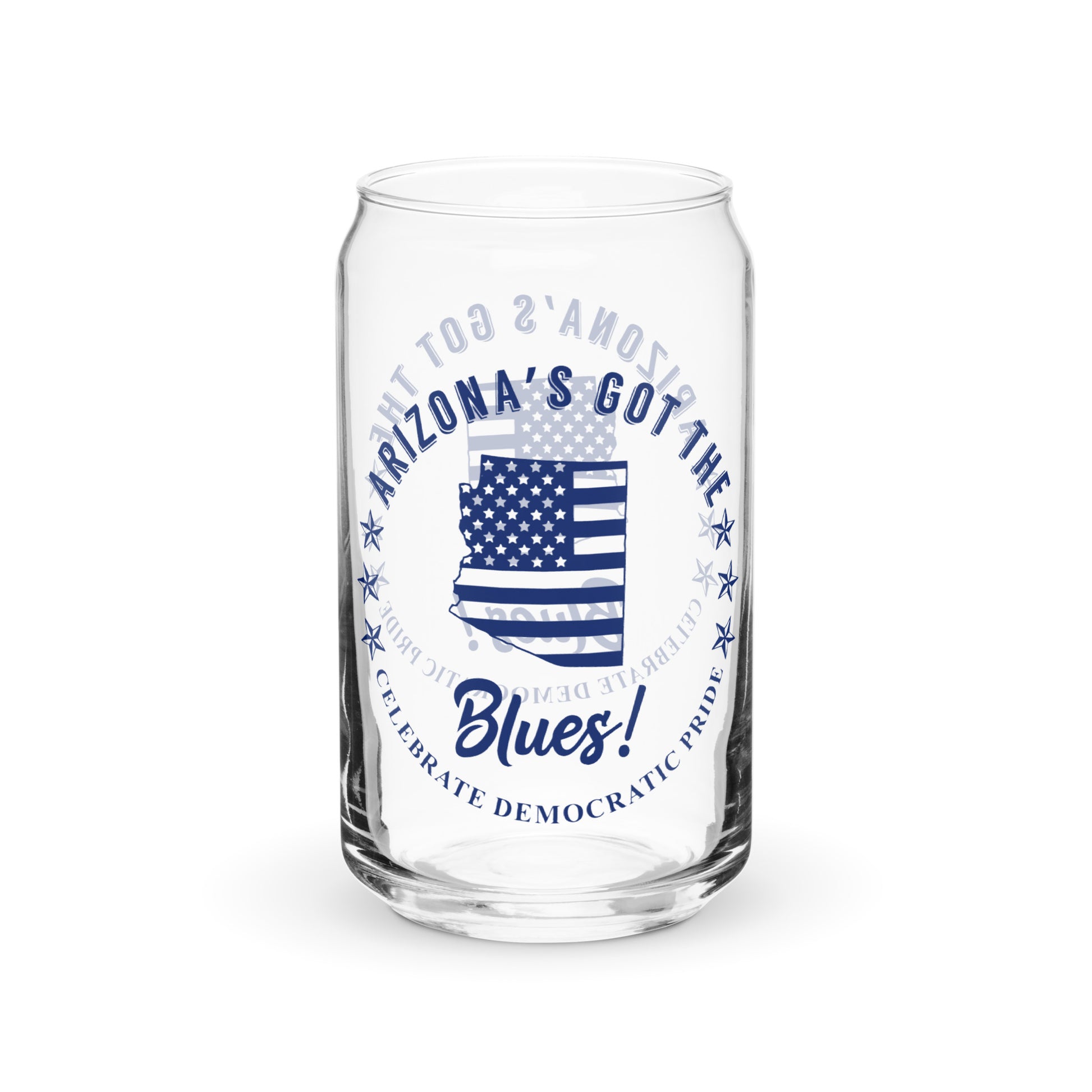 Arizona Traditional flag can-shaped glass