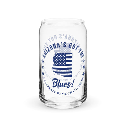 Arizona Traditional flag can-shaped glass