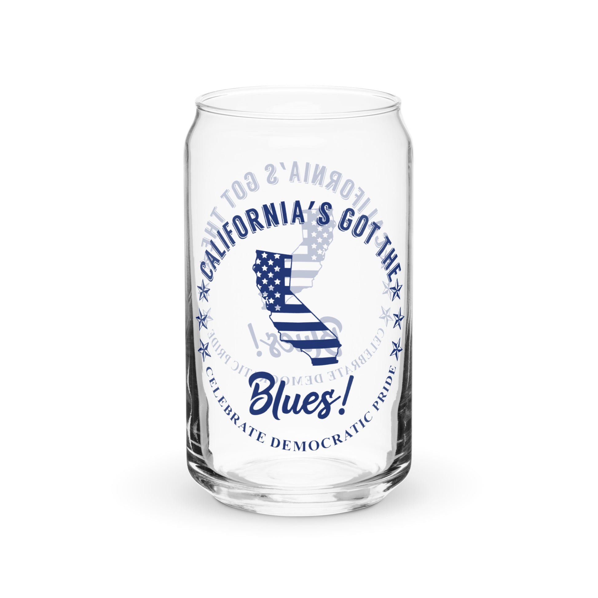 California Traditional flag can-shaped glass