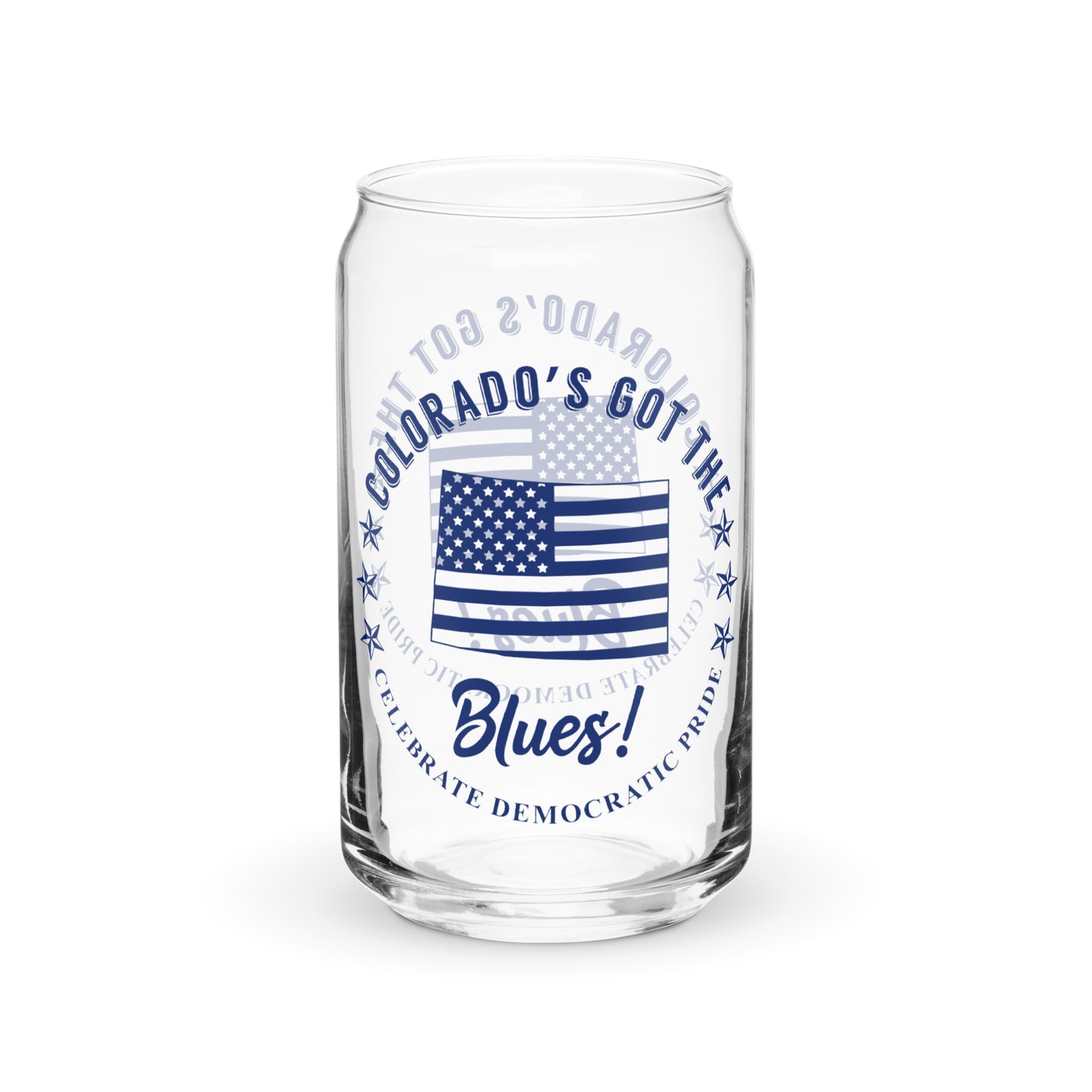 Colorado Traditional flag can-shaped glass