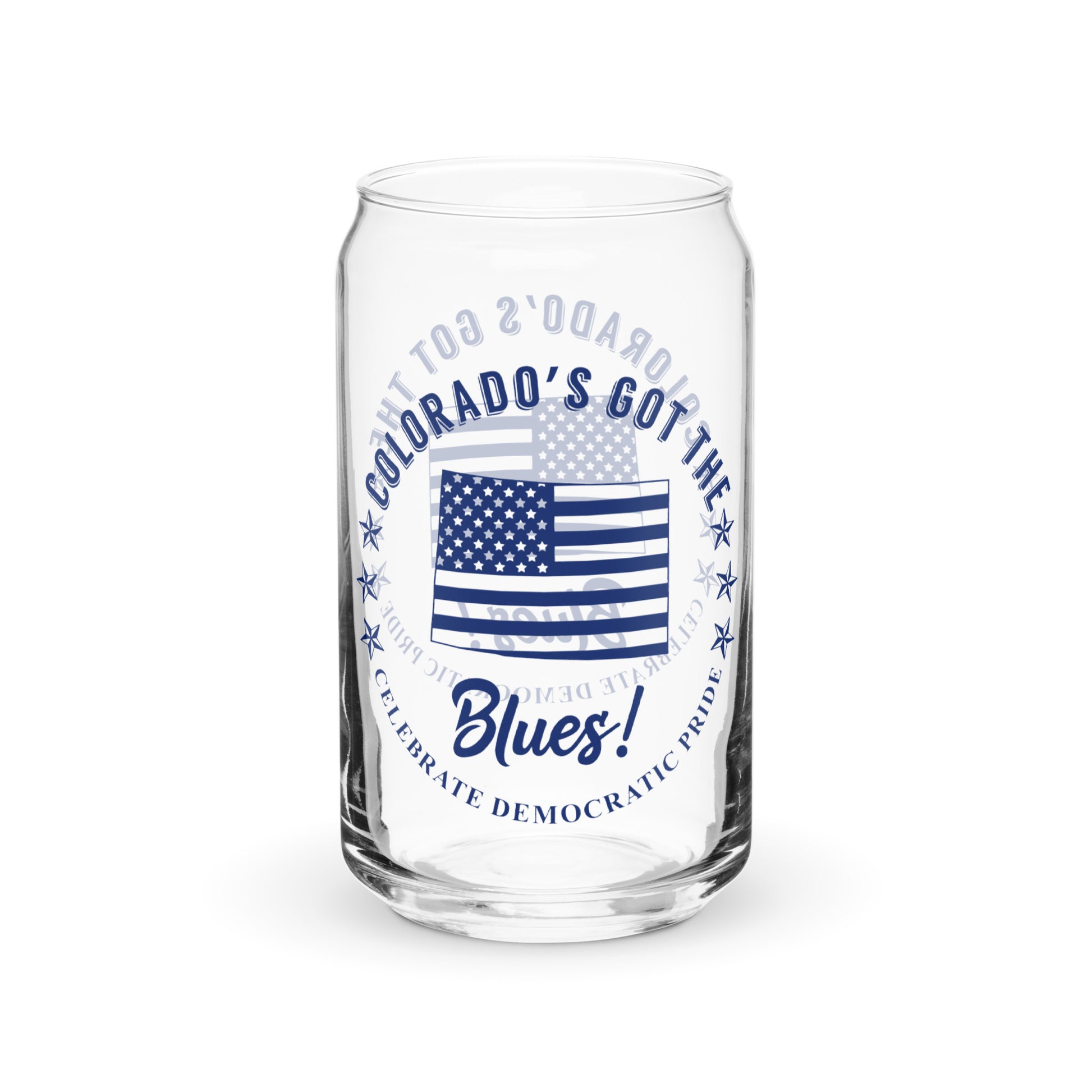 Colorado Traditional flag can-shaped glass