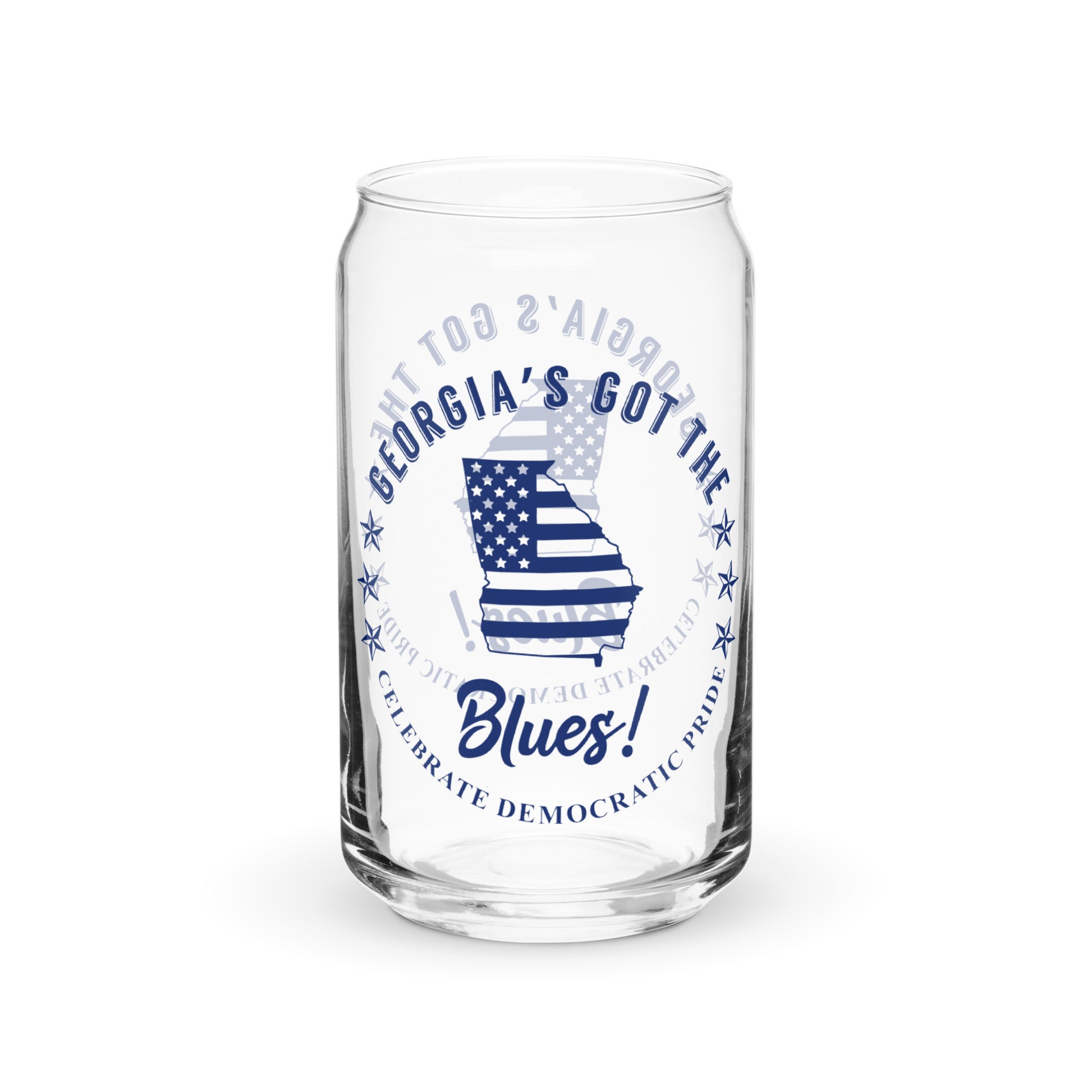 Georgia Traditional flag can-shaped glass