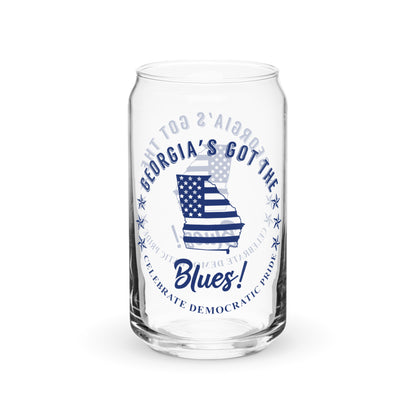 Georgia Traditional flag can-shaped glass