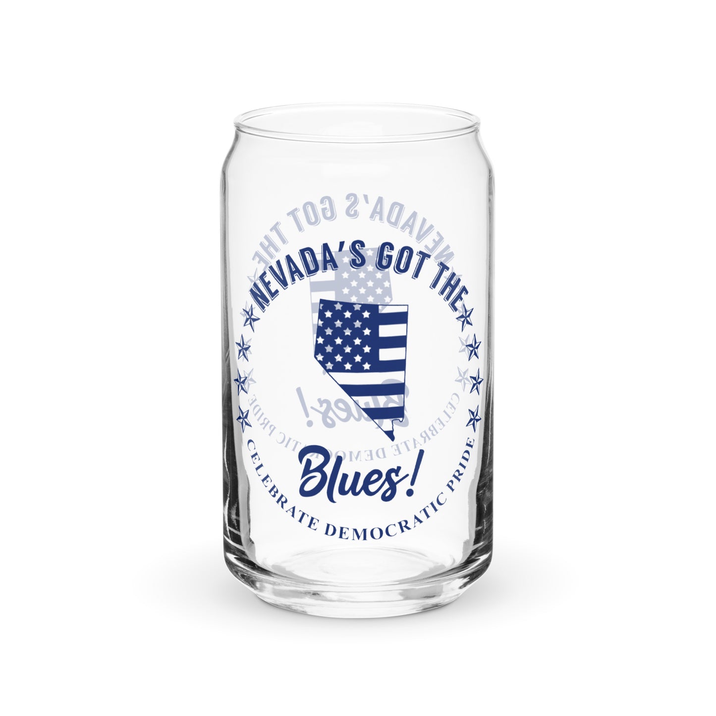 Nevada Traditional flag can-shaped glass