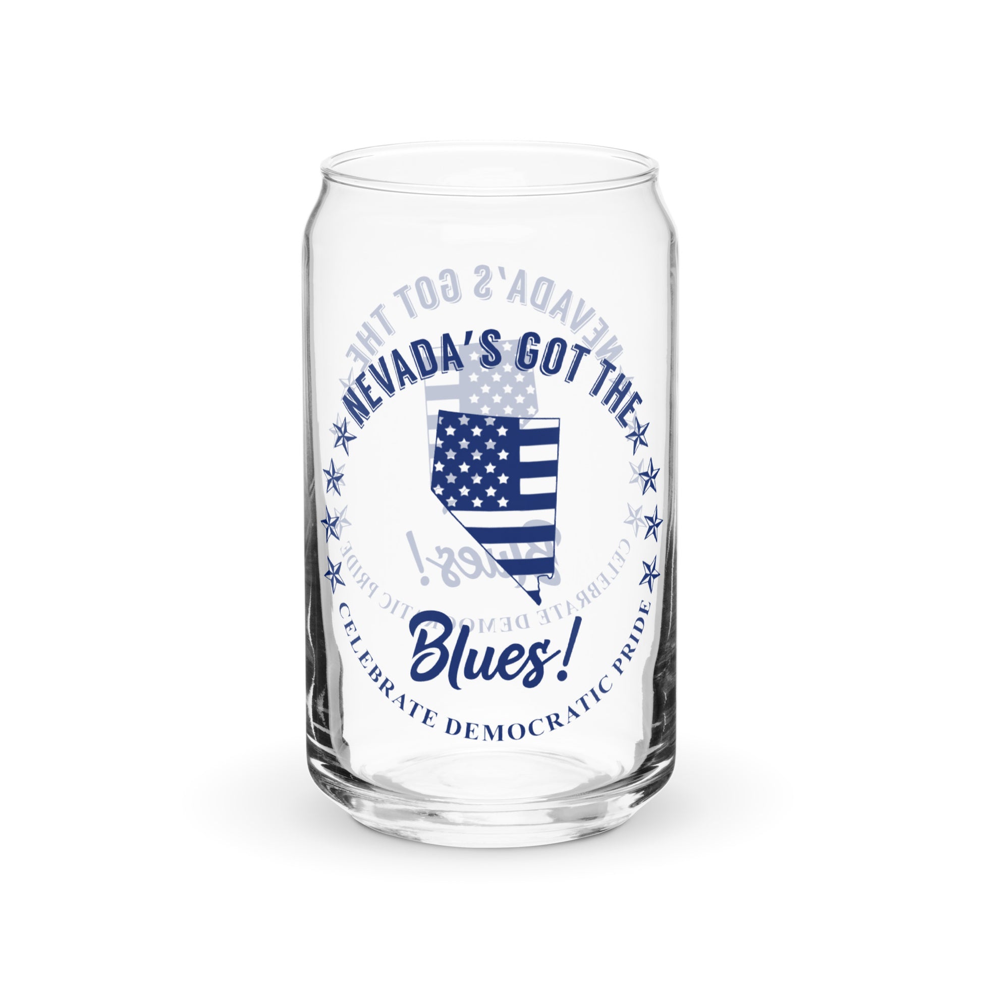 Nevada Traditional flag can-shaped glass
