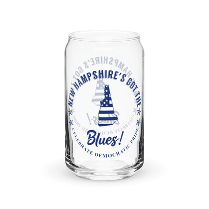 New Hampshire Traditional flag can-shaped glass