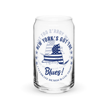 New York Traditional flag can-shaped glass