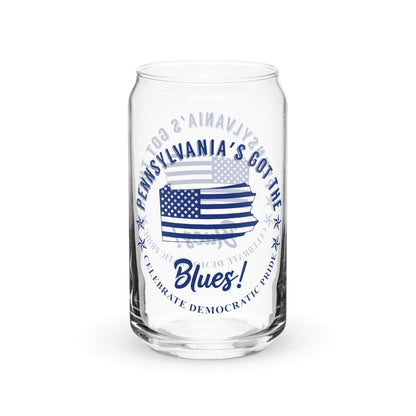 Pennsylvania Traditional flag can-shaped glass