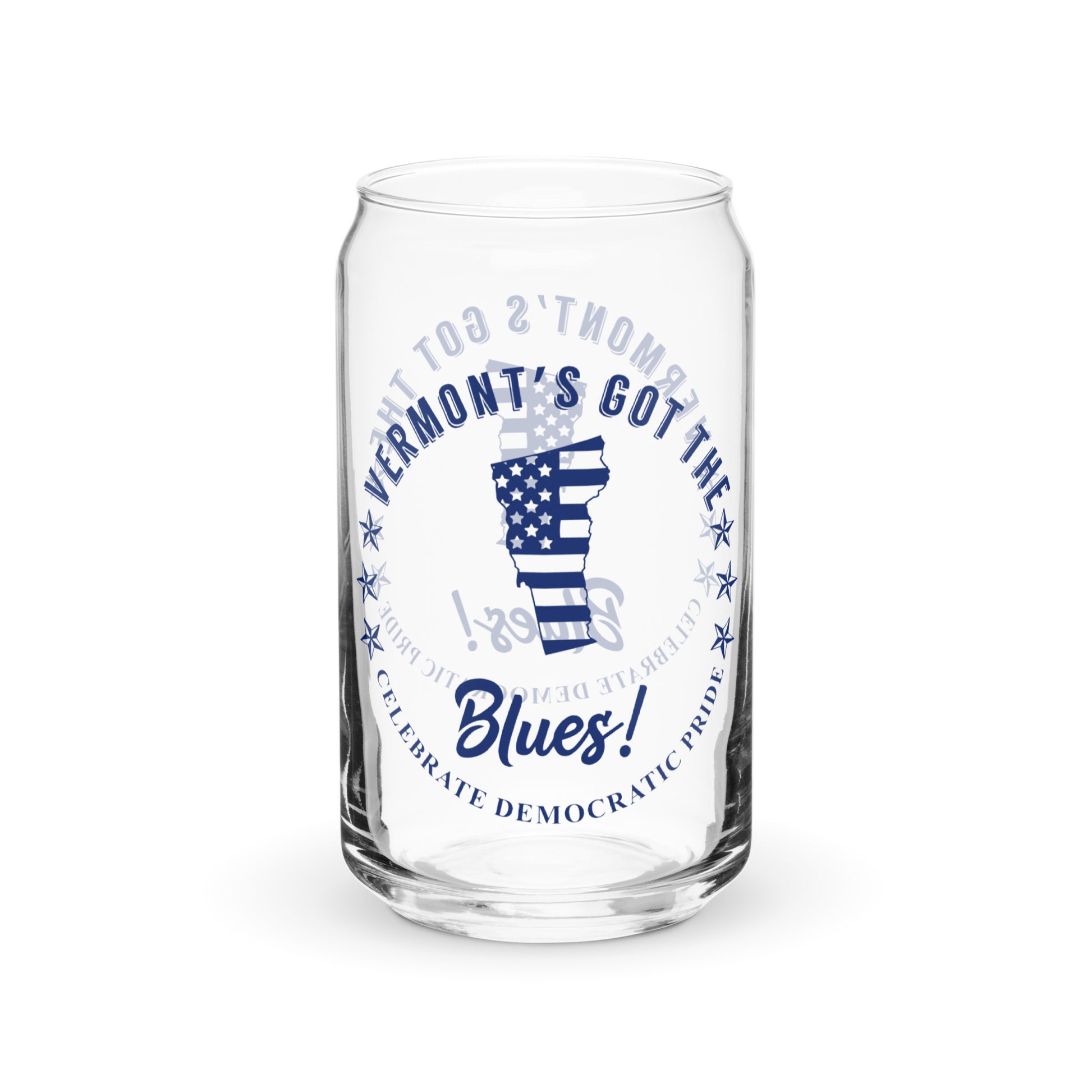 Vermont Traditional flag can-shaped glass