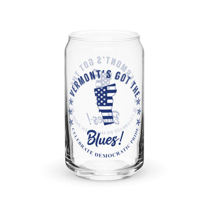 Vermont Traditional flag can-shaped glass