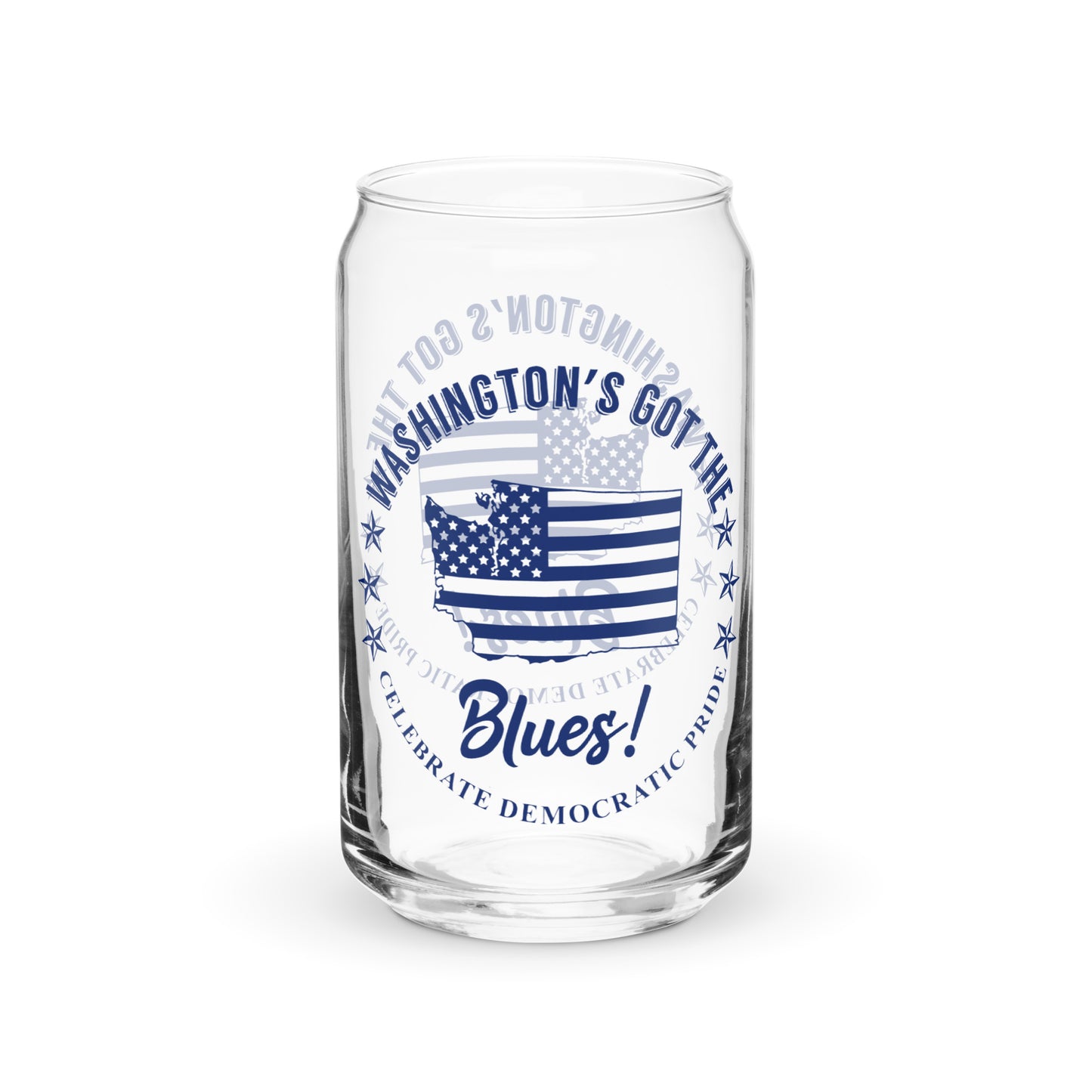 Washington Traditional flag can-shaped glass
