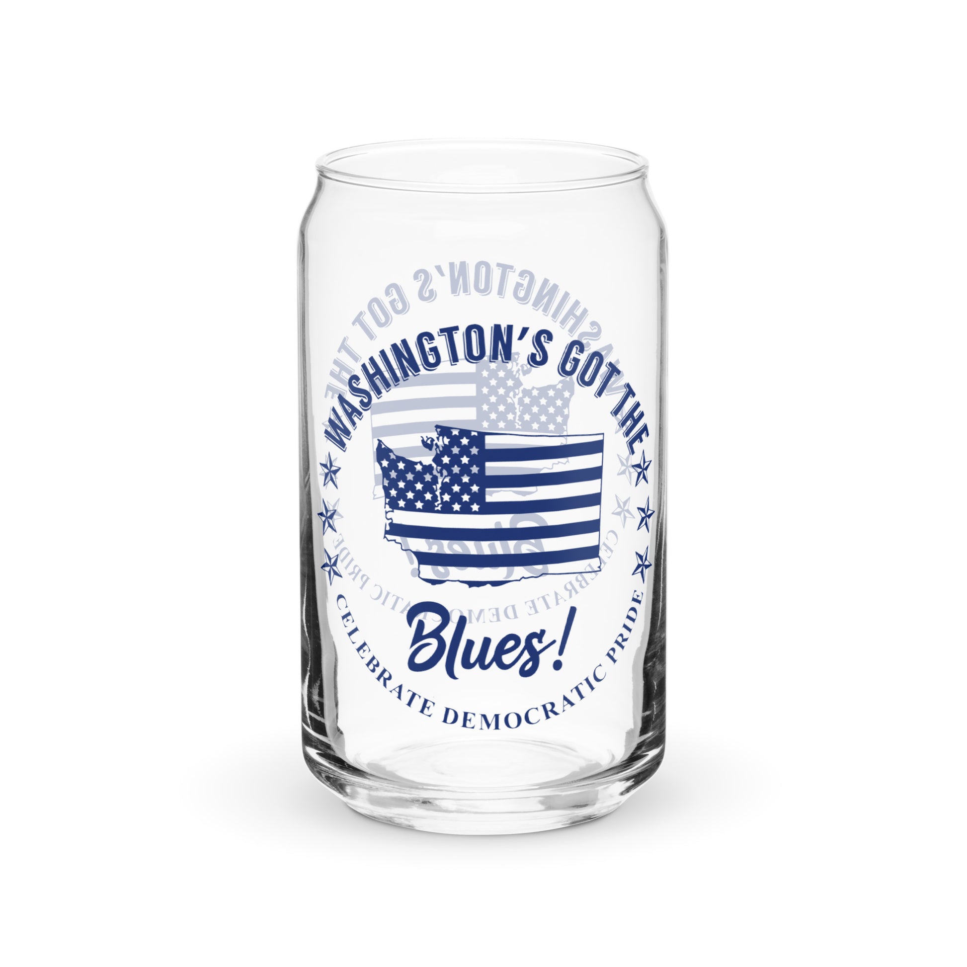 Washington Traditional flag can-shaped glass